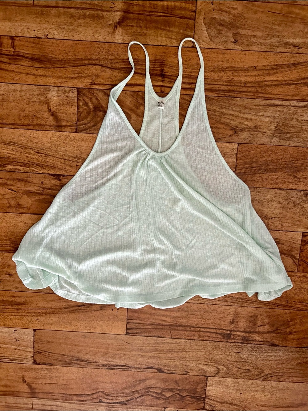 Free People Mint Green Flowy Ribbed Racerback Tank Top Size S